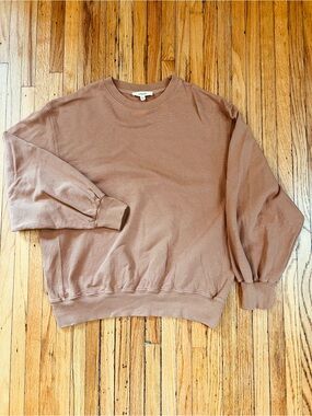 Amente Crewneck 100% Cotton Sweatshirt, Dusty Brown